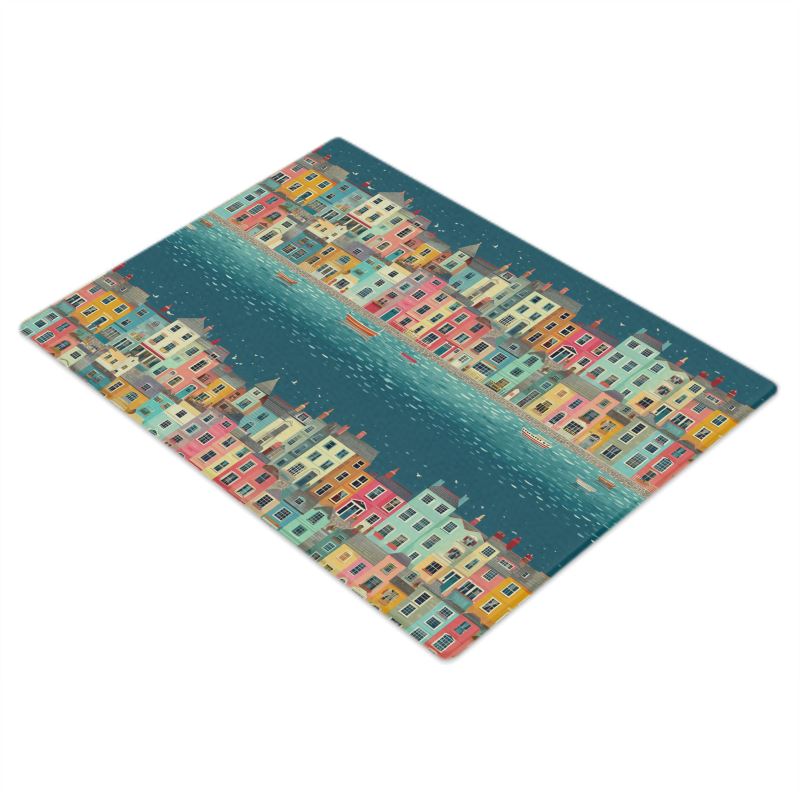 Harbour of Many Colours – Cornish Harbour Print Glass Worktop Saver