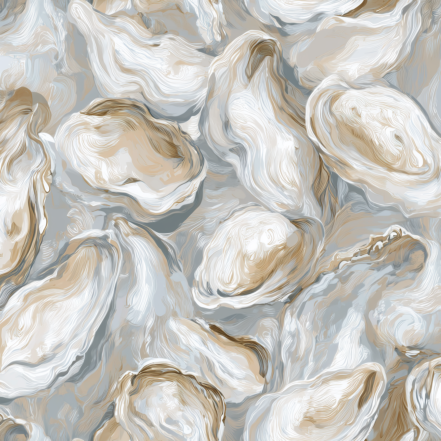 Coastal Shell Glass Vase — Season of Oysters