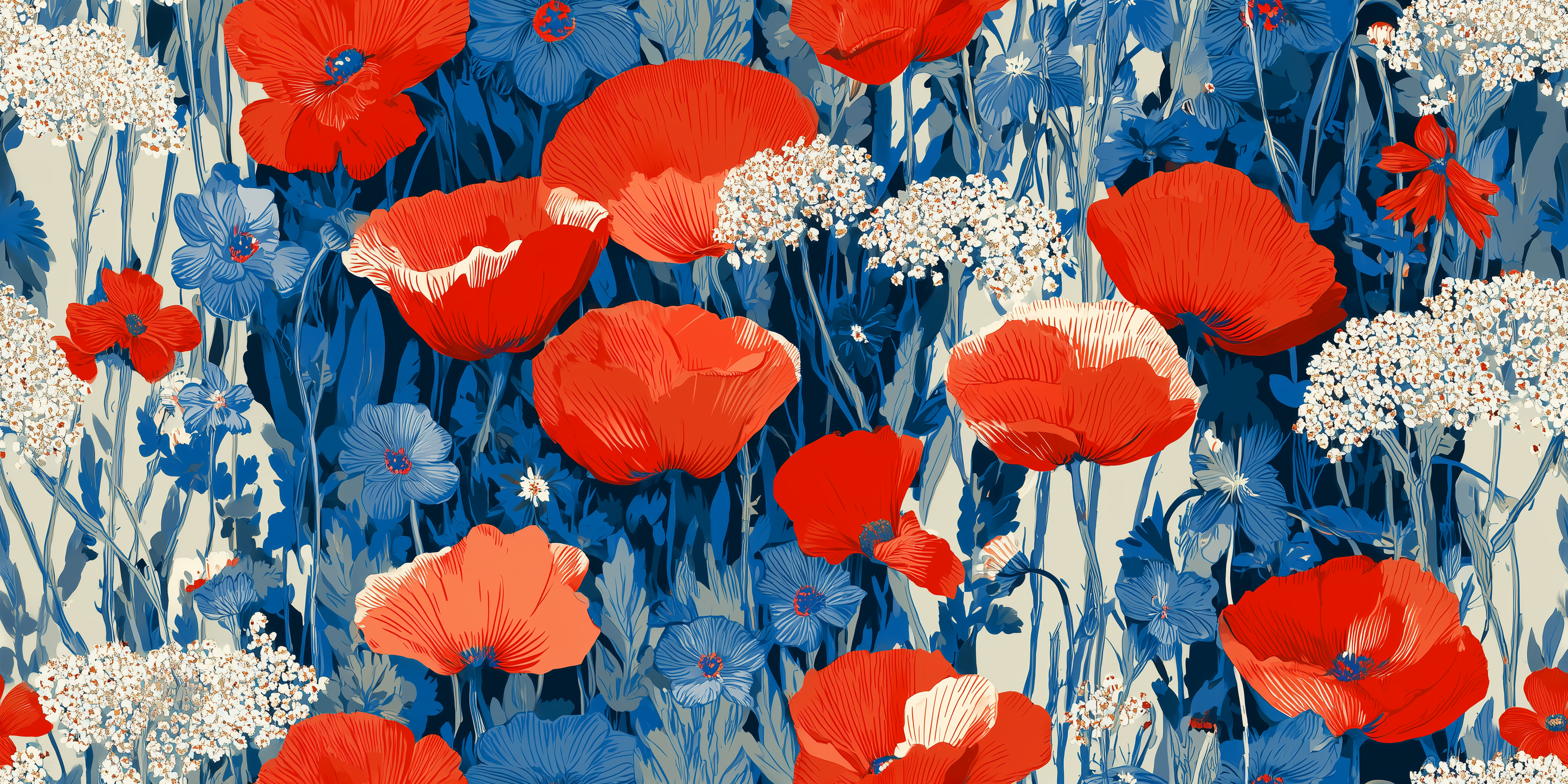 Illustrated poppy design inspired by Cornwall’s coastline