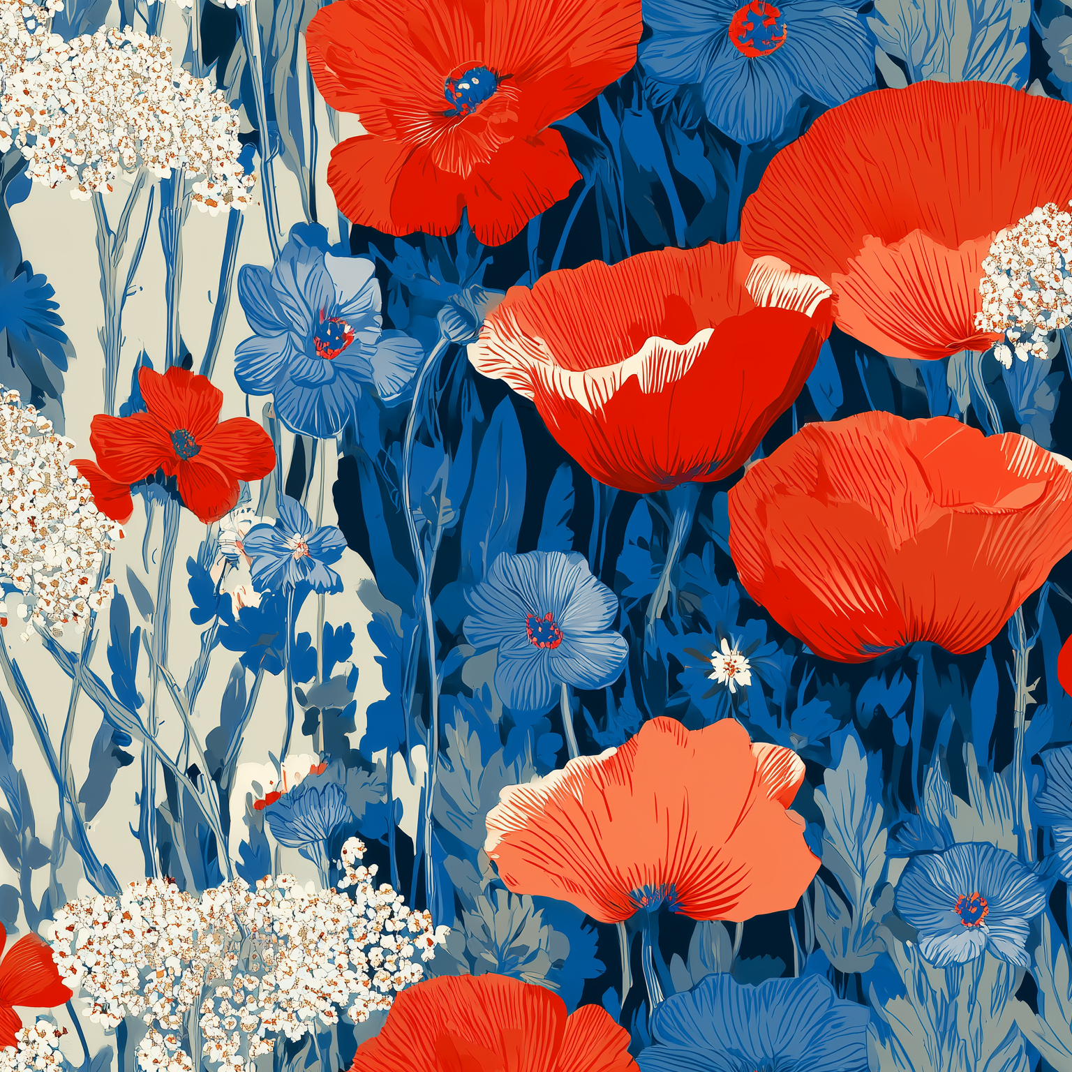 Floral Glass Vase — Where Poppies Run To Sea