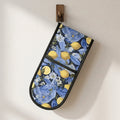 Golden Rind – Lemon Botanical Print Cotton Double Oven Gloves