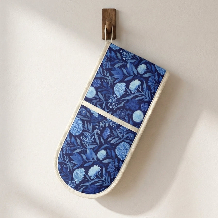 Ink & Petal – Botanical Print Cotton Double Oven Gloves