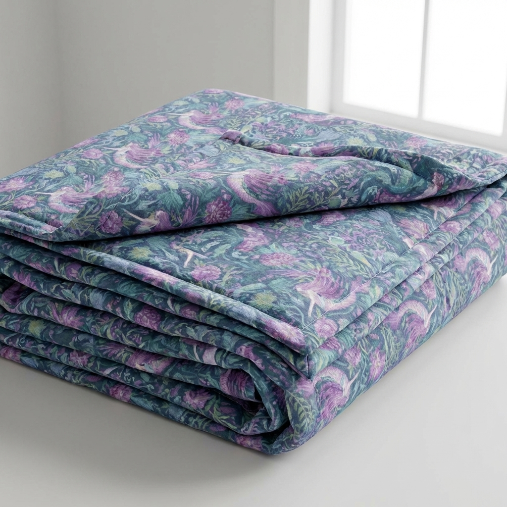 Organic Cotton Throw — Sea Maiden In Bloom