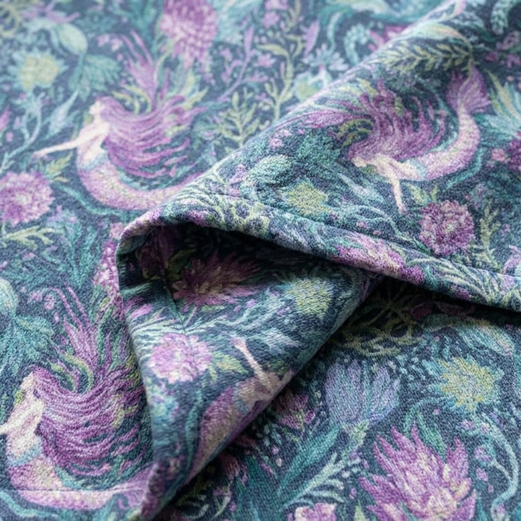 Organic Cotton Throw — Sea Maiden In Bloom