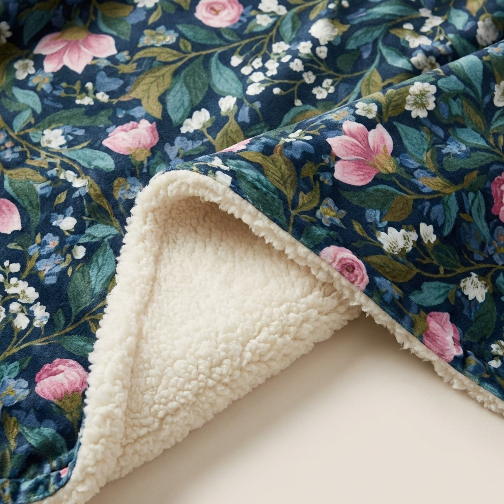 Fleece-Lined Throw — Veiled Garden