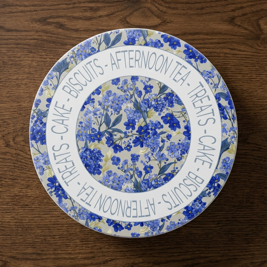 Do Not Forget Me – Blue Floral Cake Tin