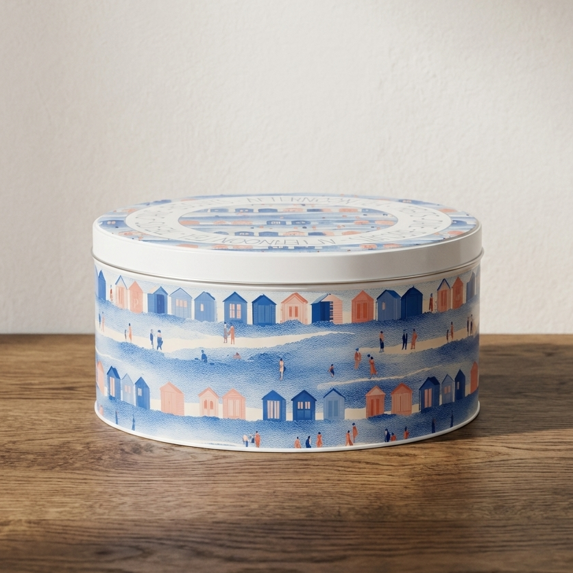 Jolly Days on the Beach – Seaside Beach Hut Cake Tin