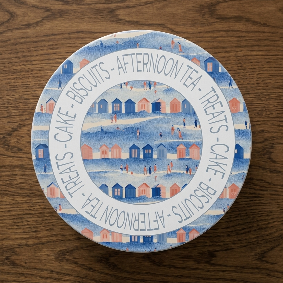 Jolly Days on the Beach – Seaside Beach Hut Cake Tin