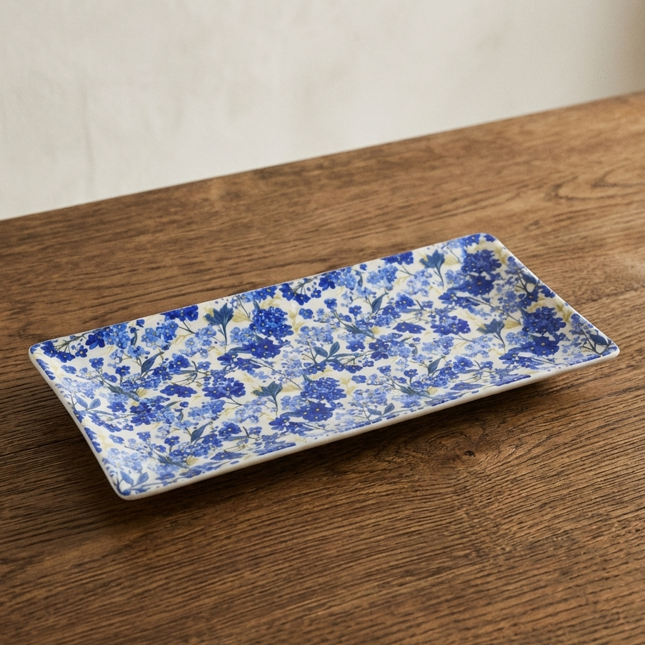 Do Not Forget Me (Floral) – Clay Serving Dish/Platter