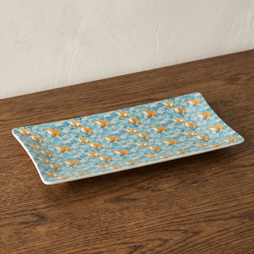 Learning the Wild – Fox Print Clay Serving Dish/Platter