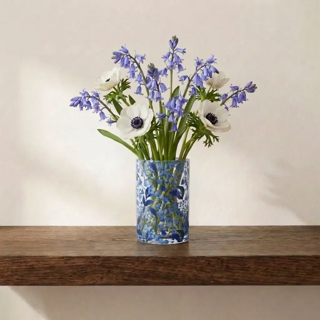 Where the Woods Turn Blue Glass Vase
