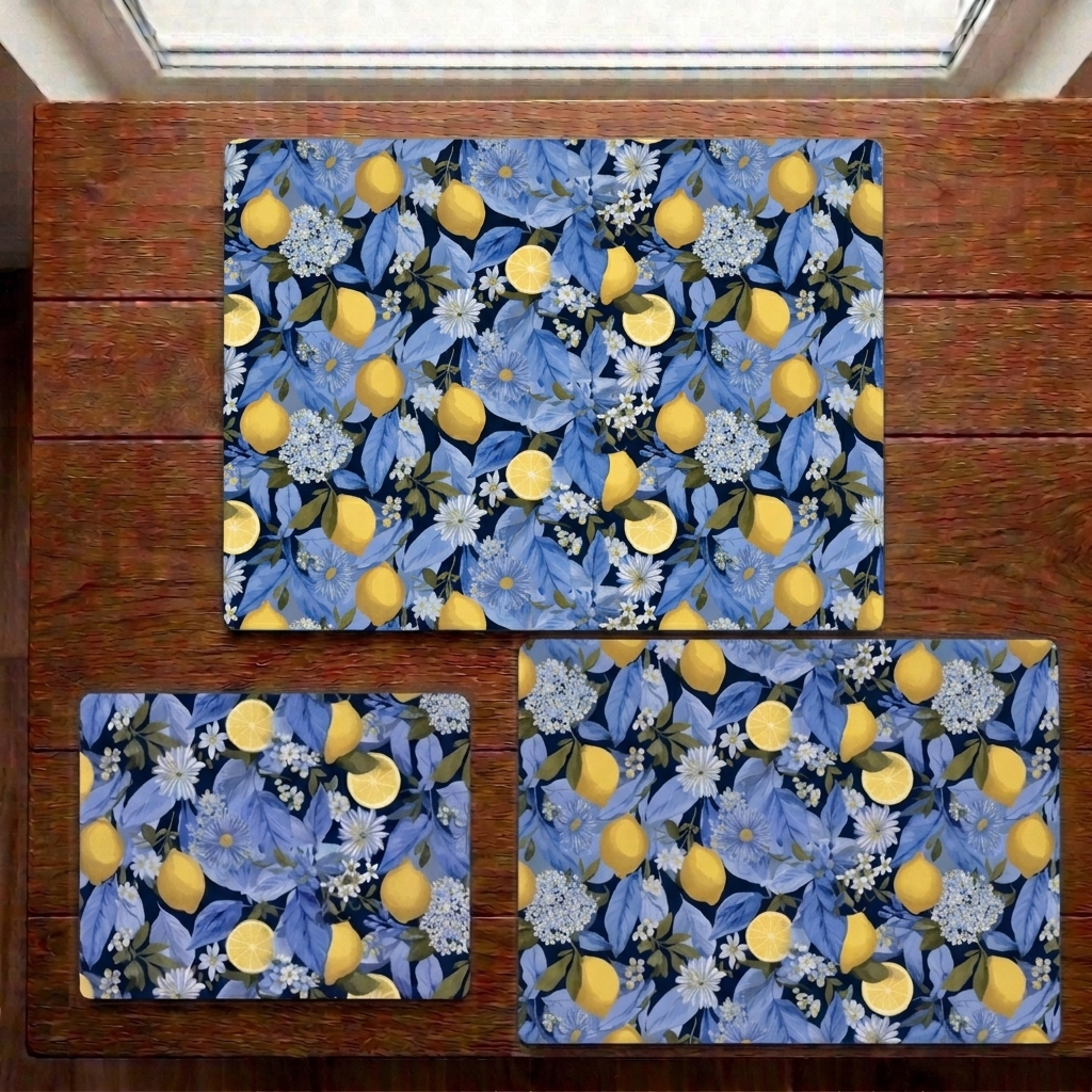 Golden Rind – Botanical Lemon Tree Print – Stonemax Chopping Board