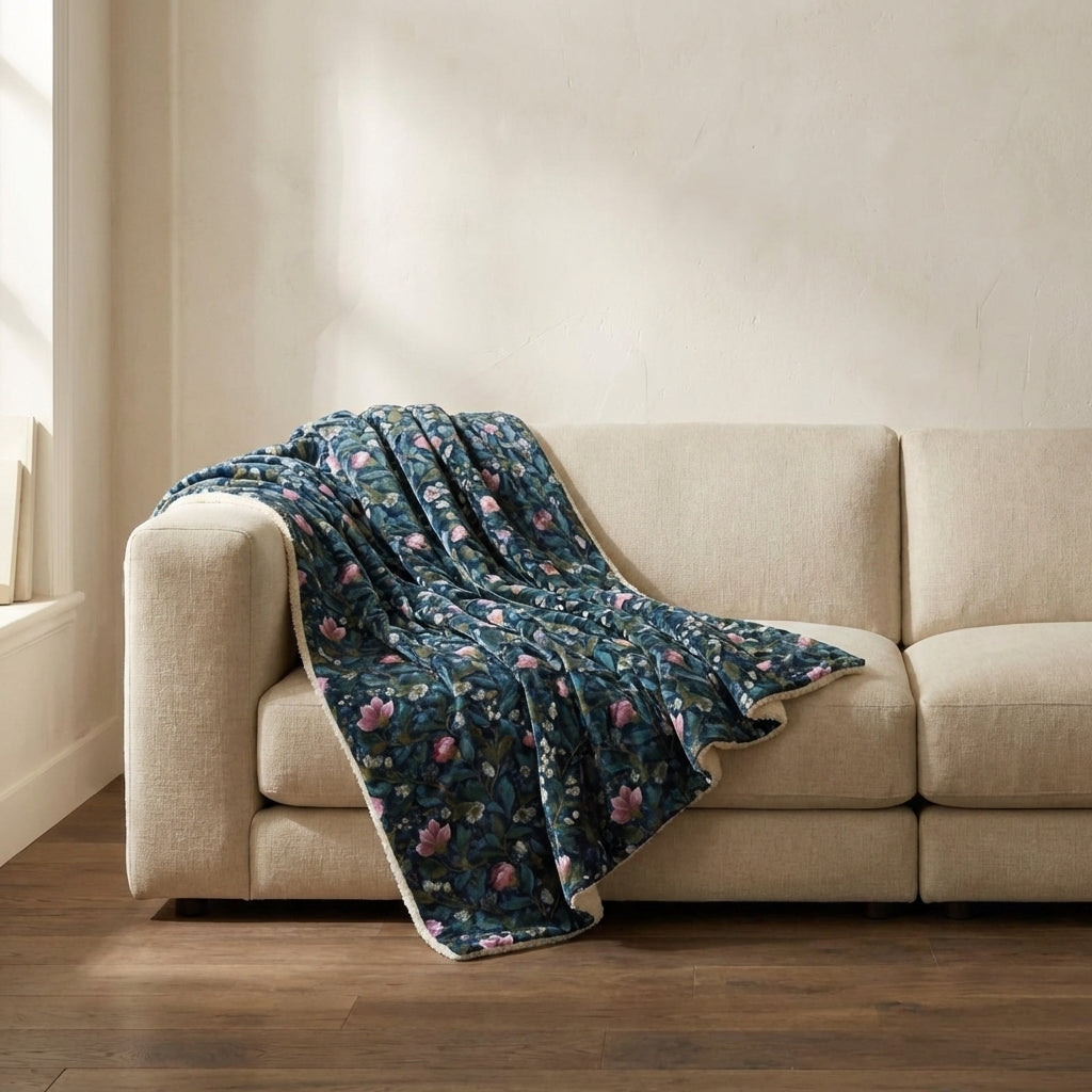 Fleece-Lined Throw — Veiled Garden