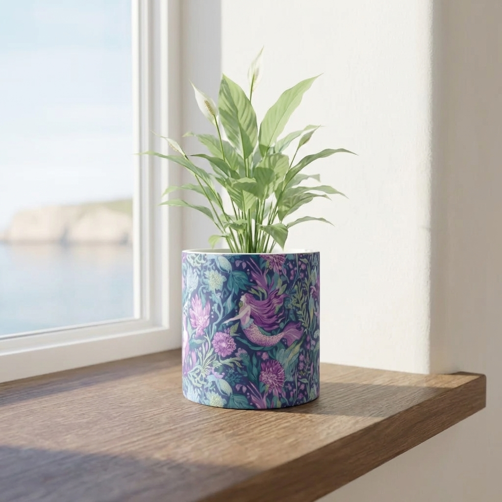 Sea Maiden in Bloom Indoor Ceramic Plant Pot