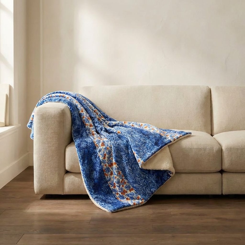 Fleece-Lined Throw — Blueleaf Reverie