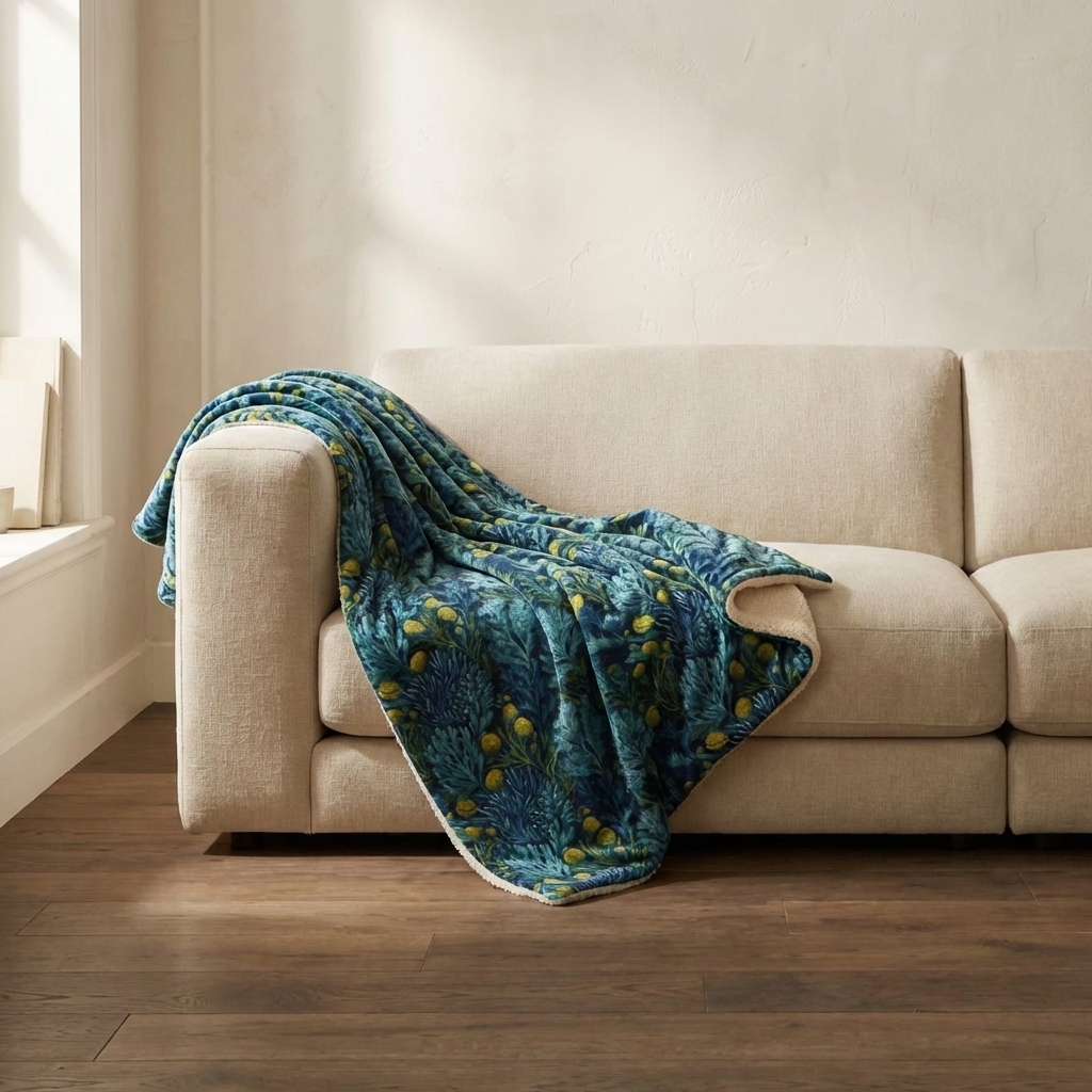 Fleece-Lined Throw — Amongst The Kelp Forest