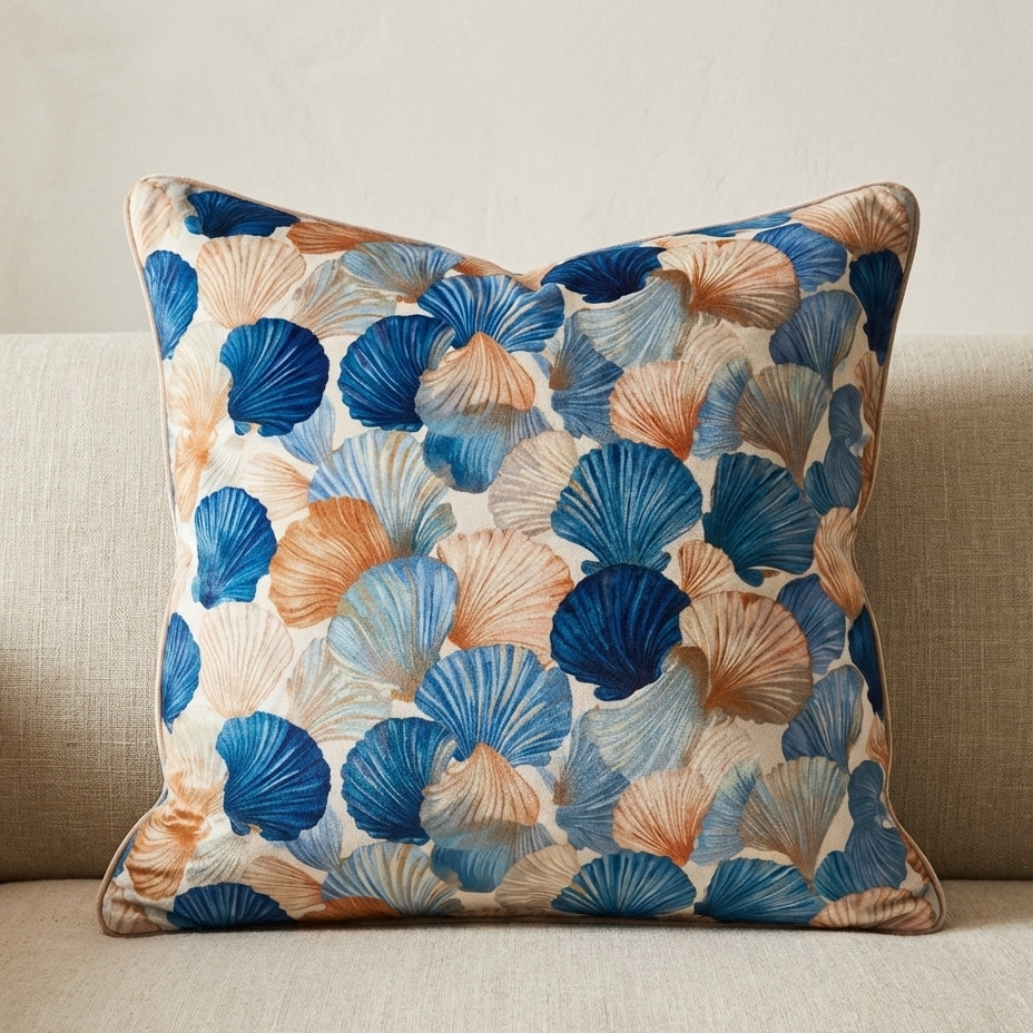 Coastal Shell Cushion — Gathered By The Sea