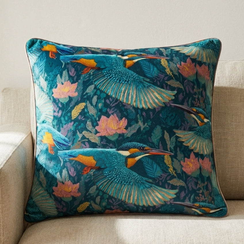 Kingfisher Cushion — Between Water & Wing