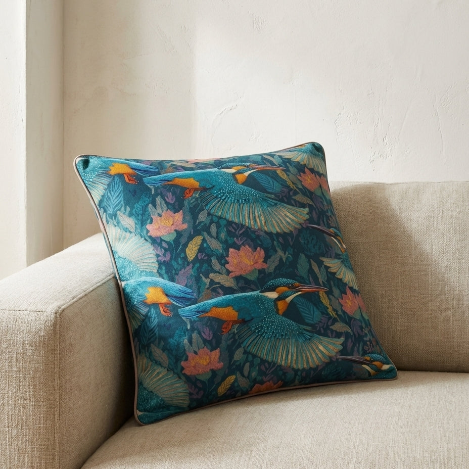 Kingfisher Cushion — Between Water & Wing
