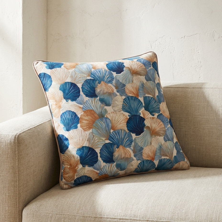 Coastal Shell Cushion — Gathered By The Sea