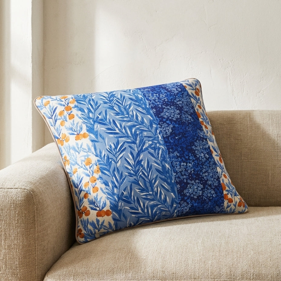Botanical Cushion — Blueleaf Reverie
