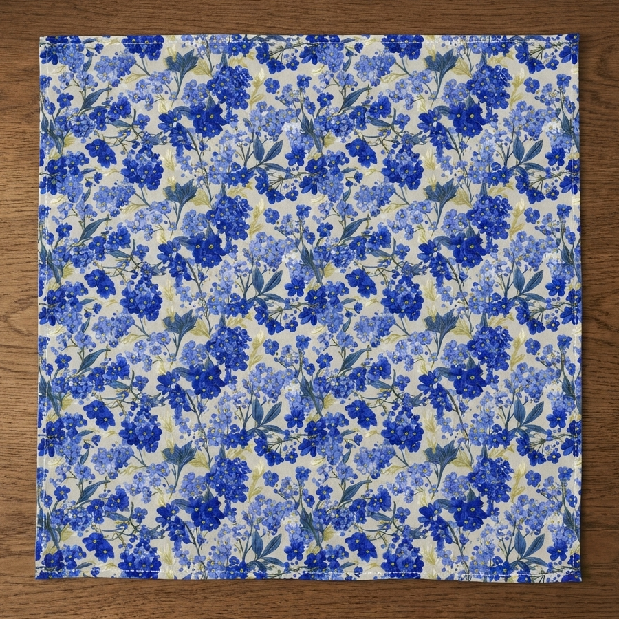 Do Not Forget Me – Floral Cotton Satin Napkins