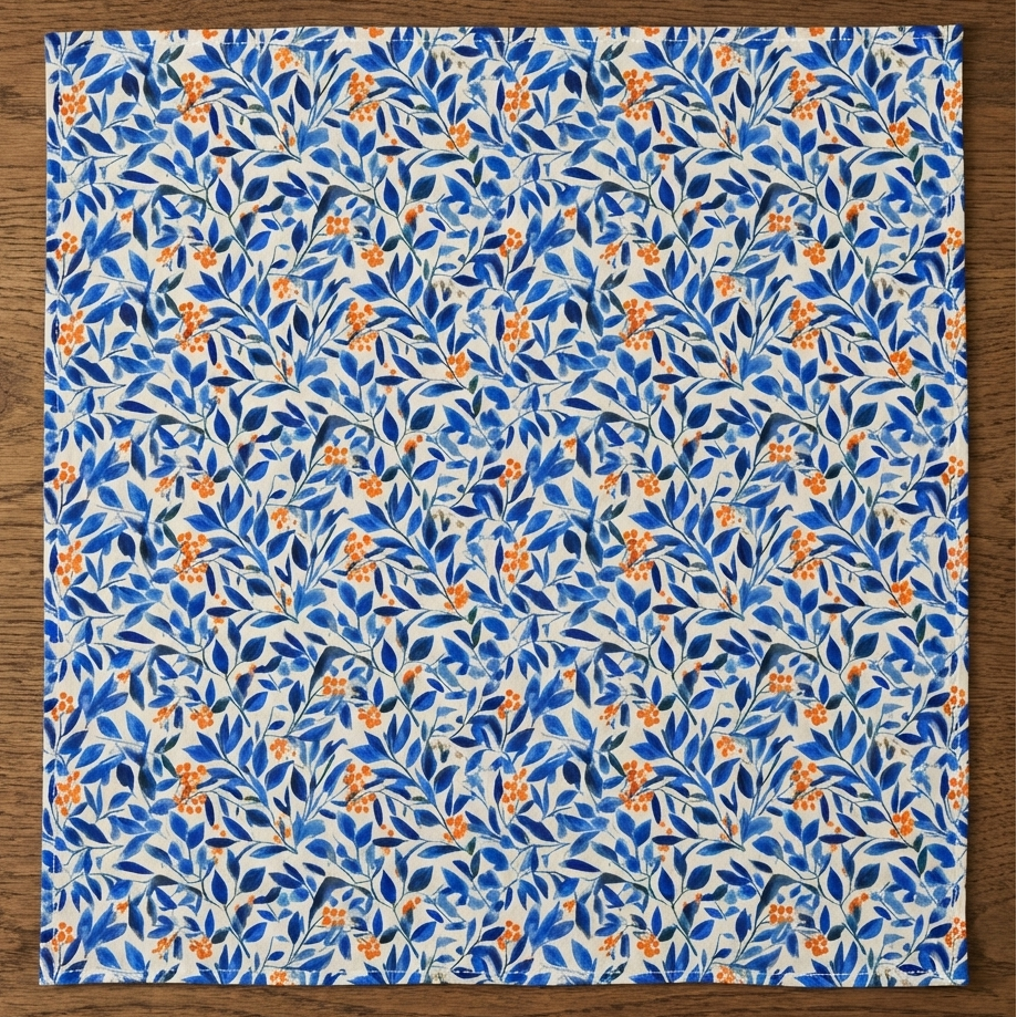 Whispering Leaves – Botanical Cotton Satin Napkins