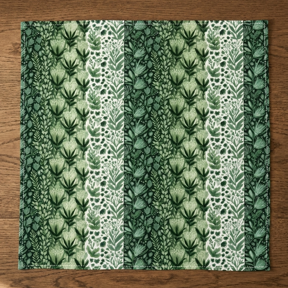 Garden in Green – Botanical Cotton Satin Napkins
