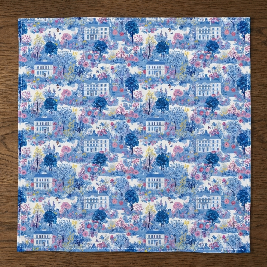 The Garden in Bloom – Floral Cotton Satin Napkins