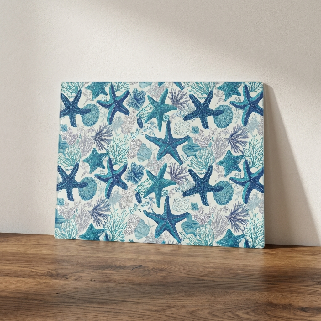 Left by the Turning Tide – Starfish Print Glass Worktop Saver
