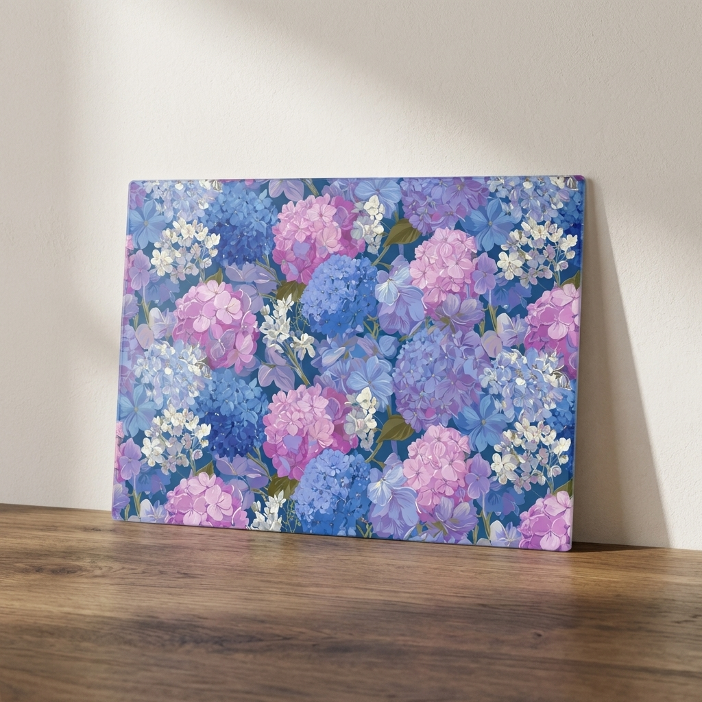 Held in Bloom – Hydrangea Glass Worktop Saver