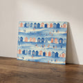 Jolly Days at The Beach – Seaside Beach Huts Print Glass Worktop Saver