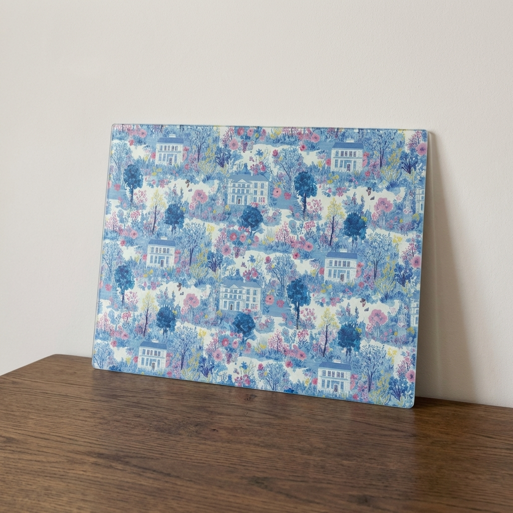 The Garden in Bloom – Summer Garden Print Glass Worktop Saver