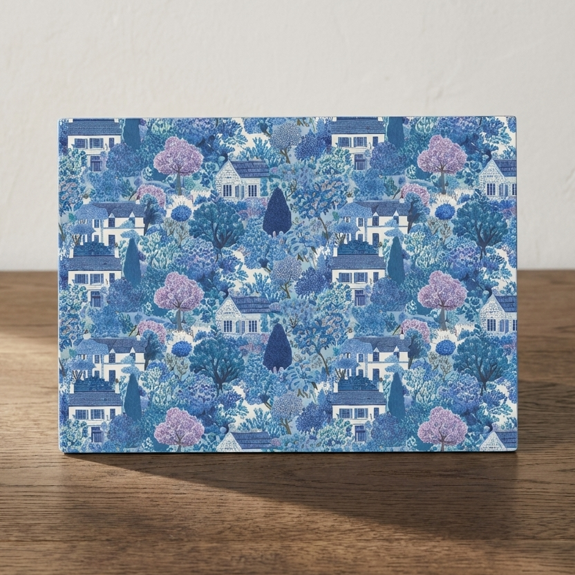 Cottages in the Blue Garden – Rectangular Stonemax Serving Board