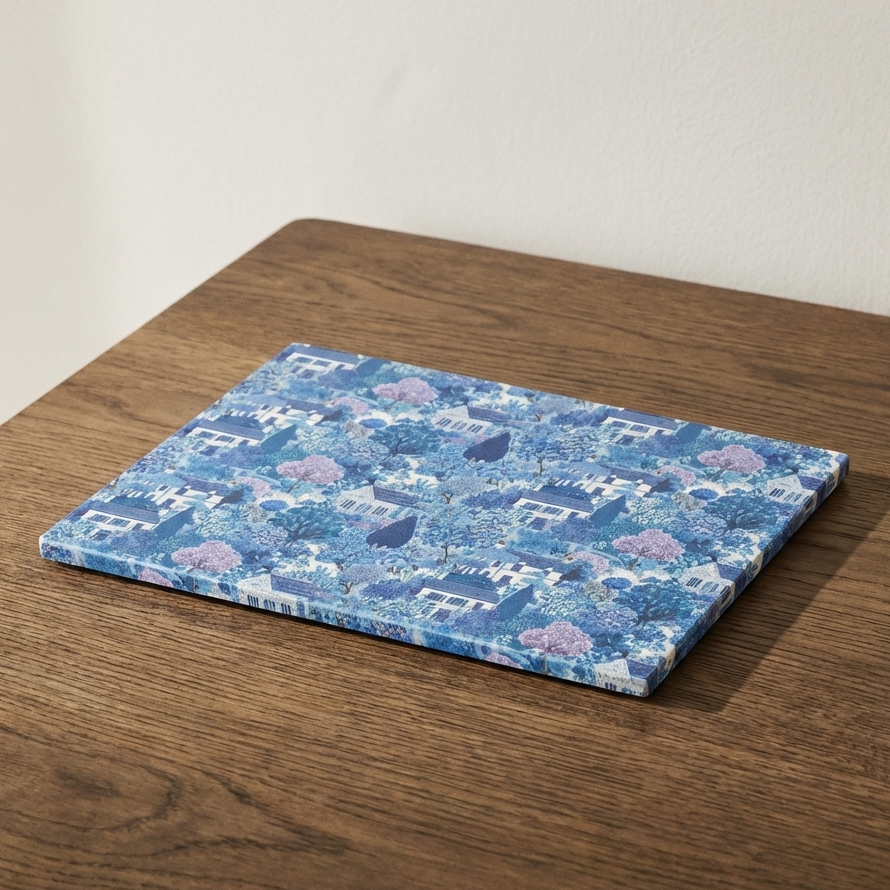 Cottages in the Blue Garden – Rectangular Stonemax Serving Board