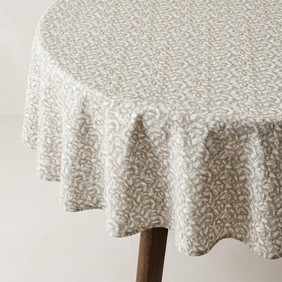 Season of Oysters — Coastal Shell Cotton-Linen Tablecloth