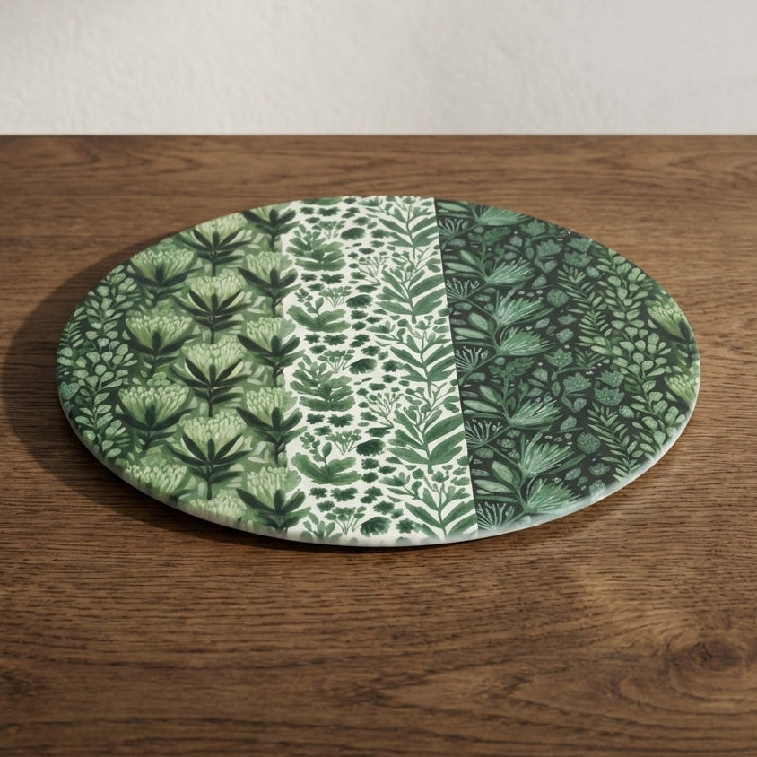 Garden in Green – Round Stonemax Serving Board