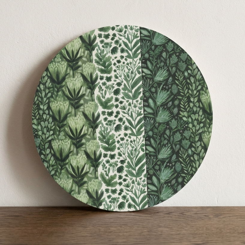 Garden in Green – Round Stonemax Serving Board
