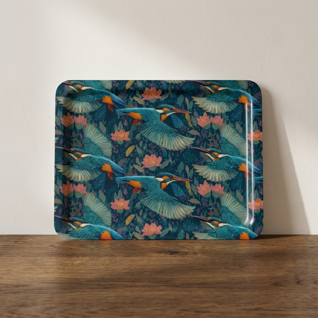 Between Water & Wing – Kingfisher Tea Tray