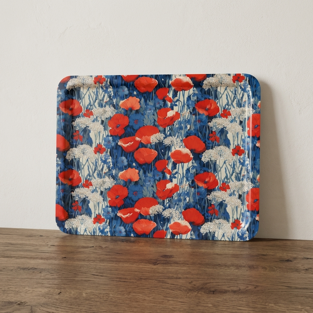 Where the Poppies Run to Sea – Poppy Coastal Tea Tray