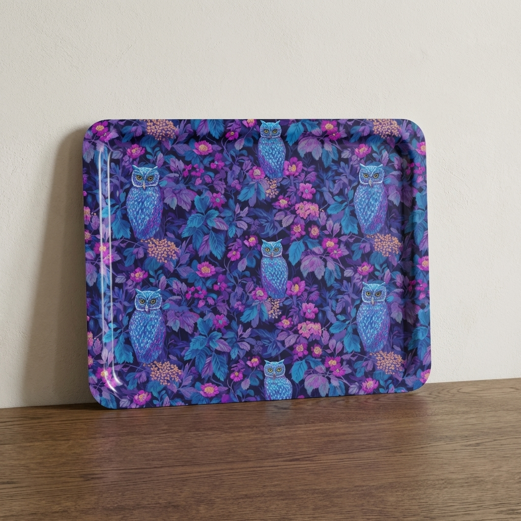 In the Quiet Hours – Owl Wildlife Tea Tray