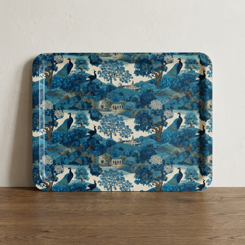 Where the Peacock Walks – Peacock Garden Tea Tray