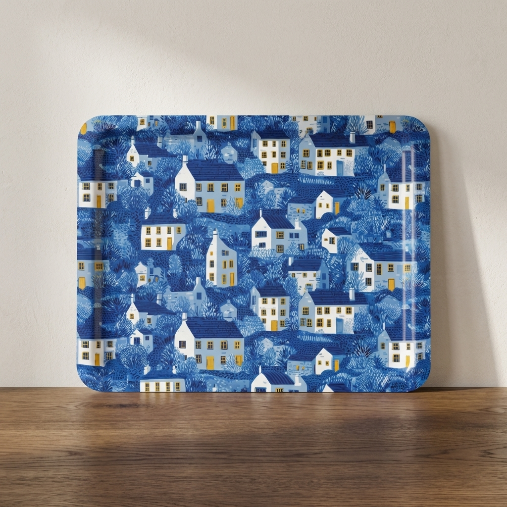 Home Above the Water – Coastal Village Tea Tray