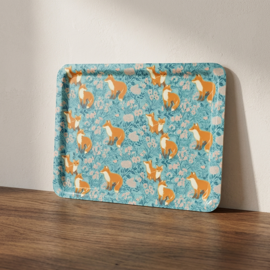 Learning the Wild – Fox Pattern Tea Tray