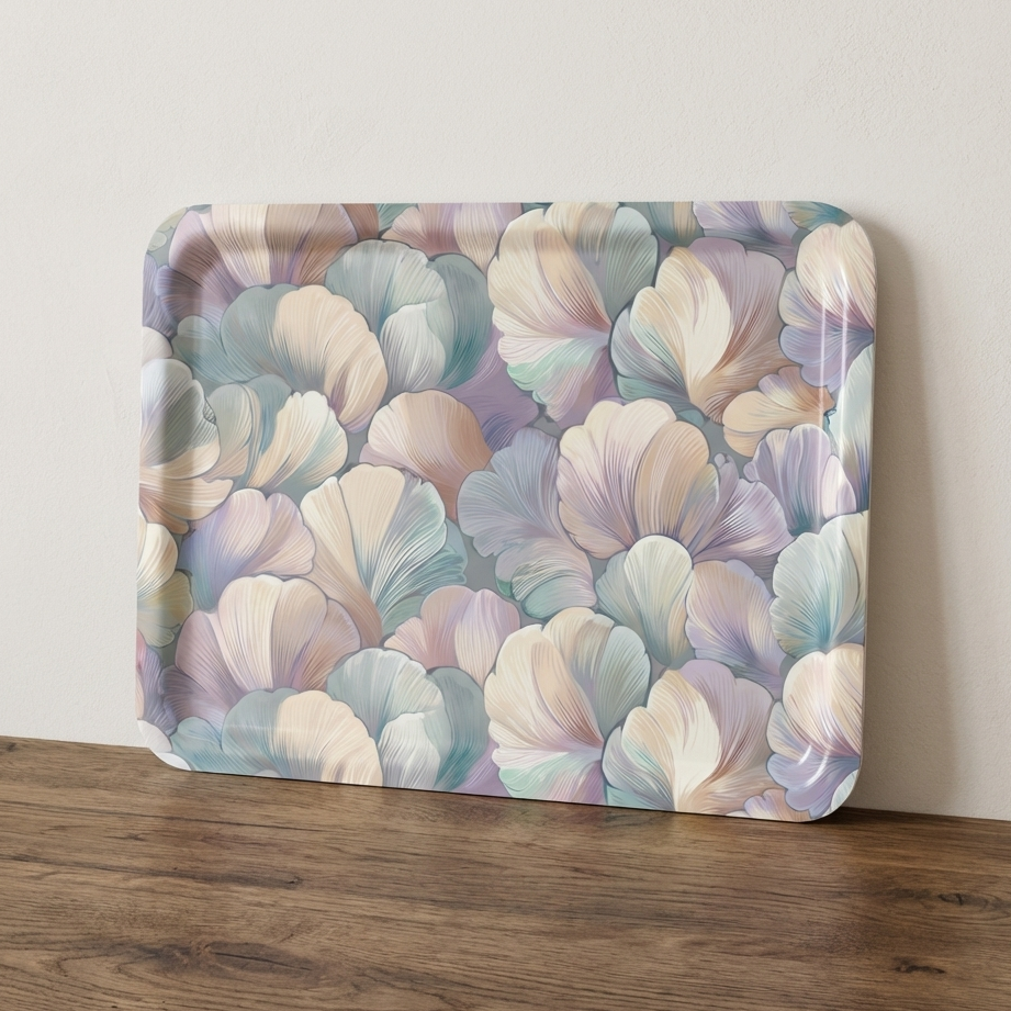 Pastel Scallops – Shell Coastal Tea Tray