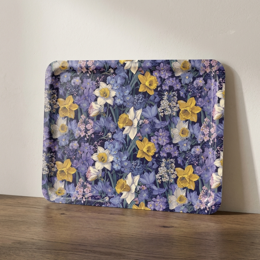 Where Spring Begins – Daffodil Botanical Tea Tray