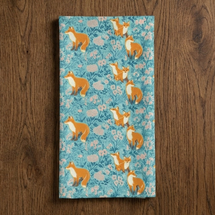 Learning the Wild – Fox Print Cotton-Linen Tea Towel