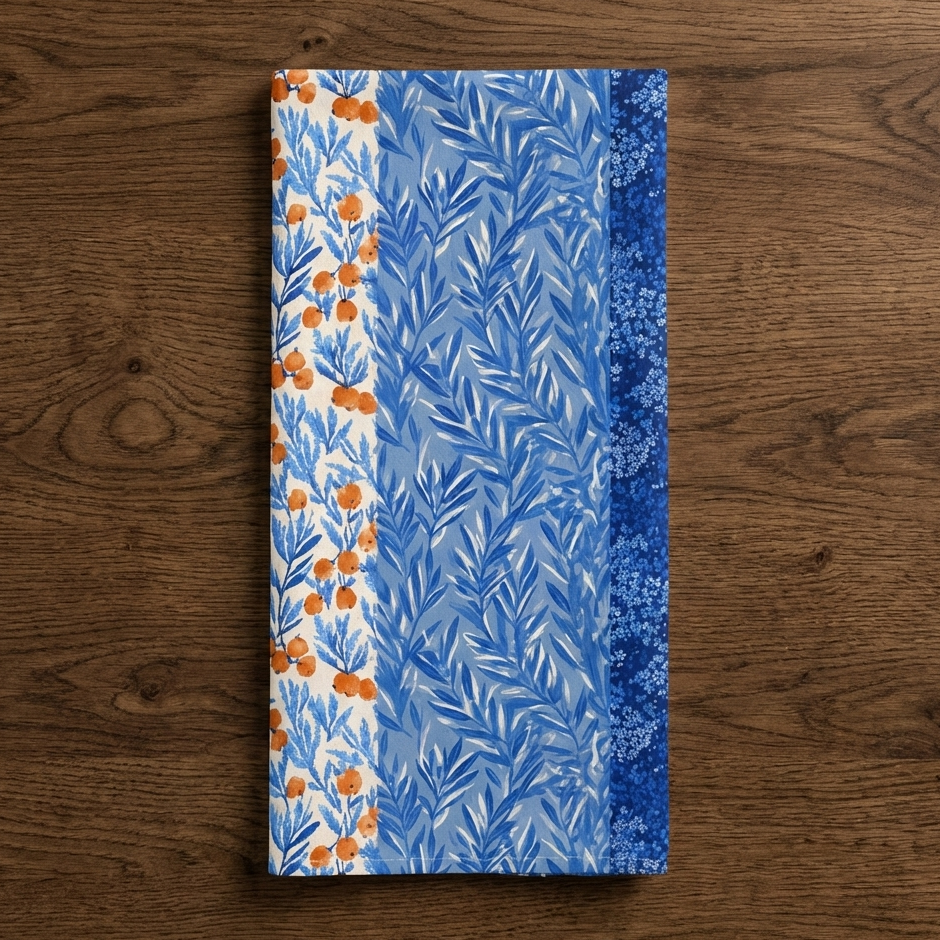 Blueleaf Reverie – Cotton-Linen Tea Towel
