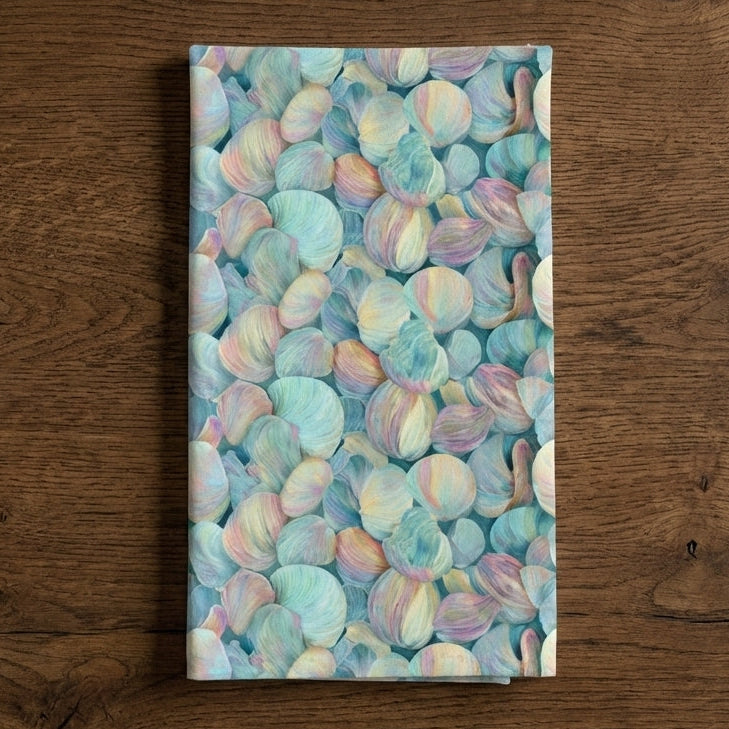 Cockles in Bloom – Cornwall Shell Print Cotton-Linen Tea Towel