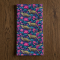 At Play by the Riverbank – Otter Print Cotton-Linen Tea Towel
